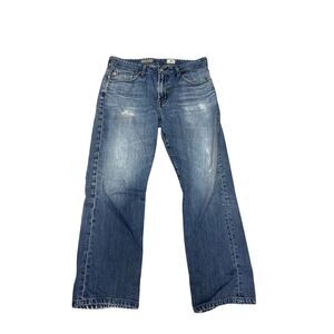 AG Adriano Goldschmied The Protege Straight Leg‎ Distressed Denim Jeans Size 34